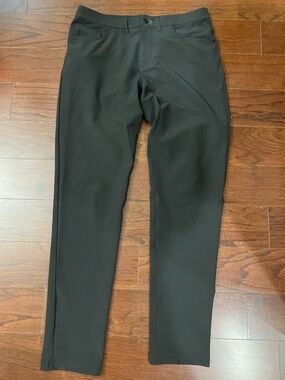 PUBLIC REC Mens Pants 32 Black All Day Straight Fit Polyester Mid Rise